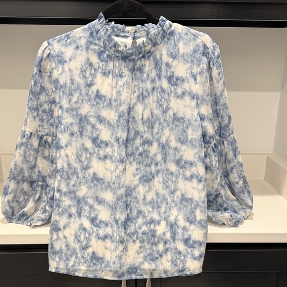Luxology Tops - Luxology Blue and White Tie-Dye Blouse
